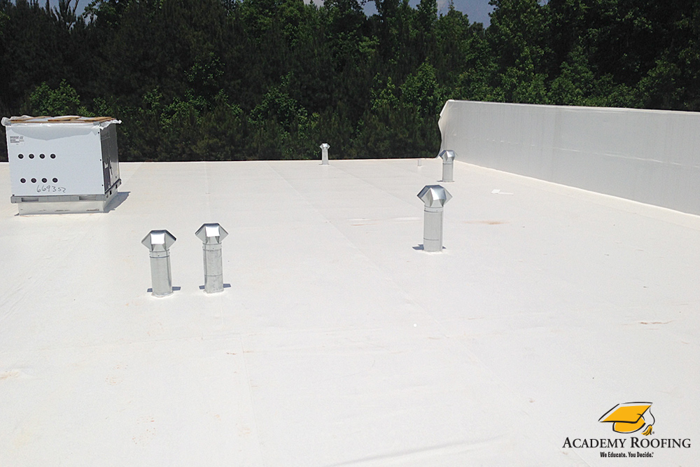commercial-roofing-2 TPO white flat roof installation – commercial project in Georgia
