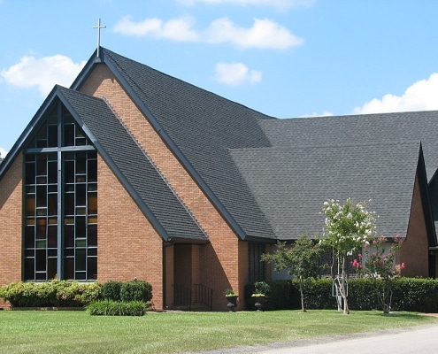commercial-roofing-6 Modern church building with new metal roofing