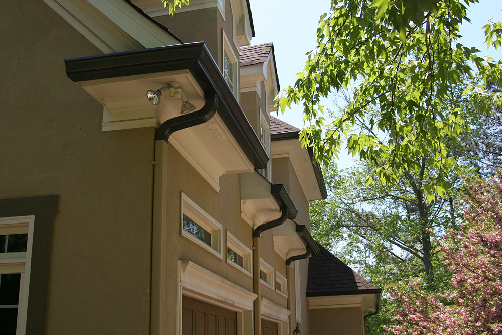 gutters-atlanta-6 Senox mesh guard system installed on steep roof