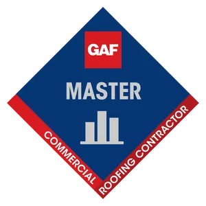 Badge for GAF Master Commercial Roofing Contractor certification